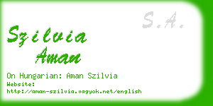 szilvia aman business card